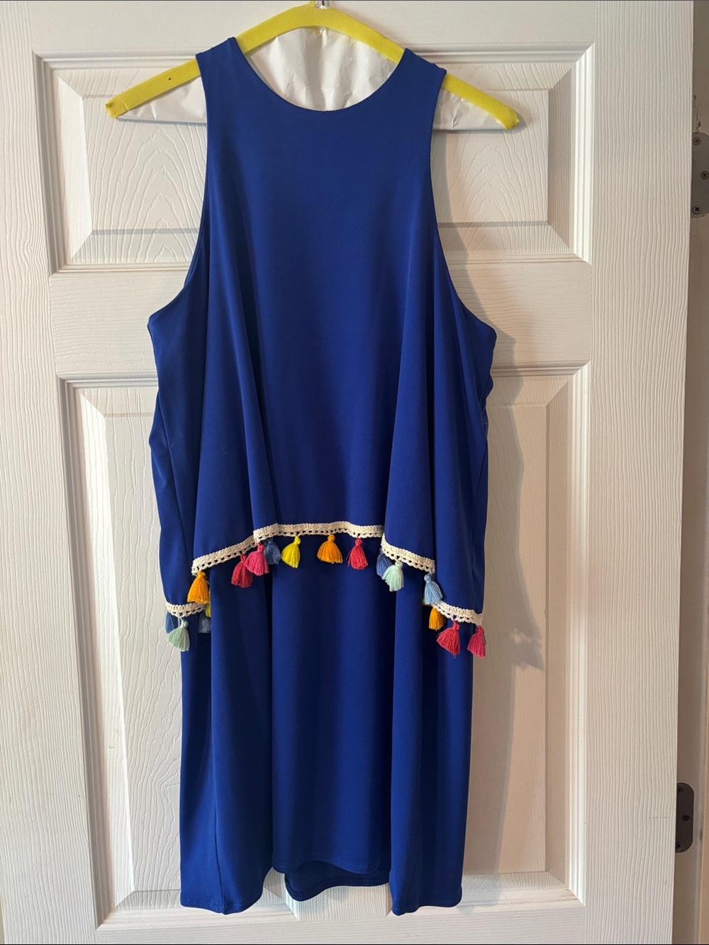 Judith March Royal Blue Tassel-Hem Dress